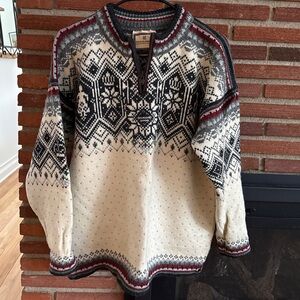 Dale of Norway Cream and Black Quarter Zip Up Sweater